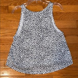 White and black patterned tank